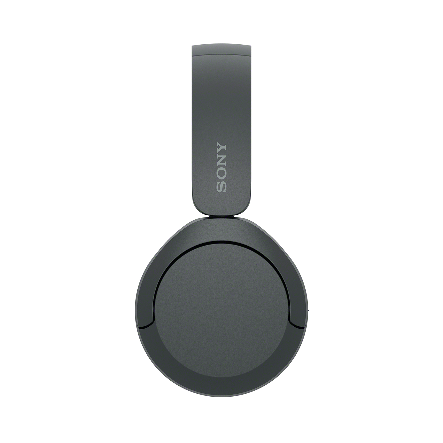 Grijze over-ear koptelefoon. De koptelefoon heeft oorschelpen en een hoofdband met merknaam.