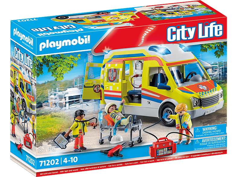 Playmobil 71202 City Life: Rettungswagen mit Licht und Sound (4-10 Jahren); Spielset