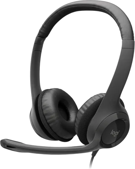 LOGITECH H390 USB-s zajszűrős mikrofonos fejhallgató, grafitszürke (981-000406)