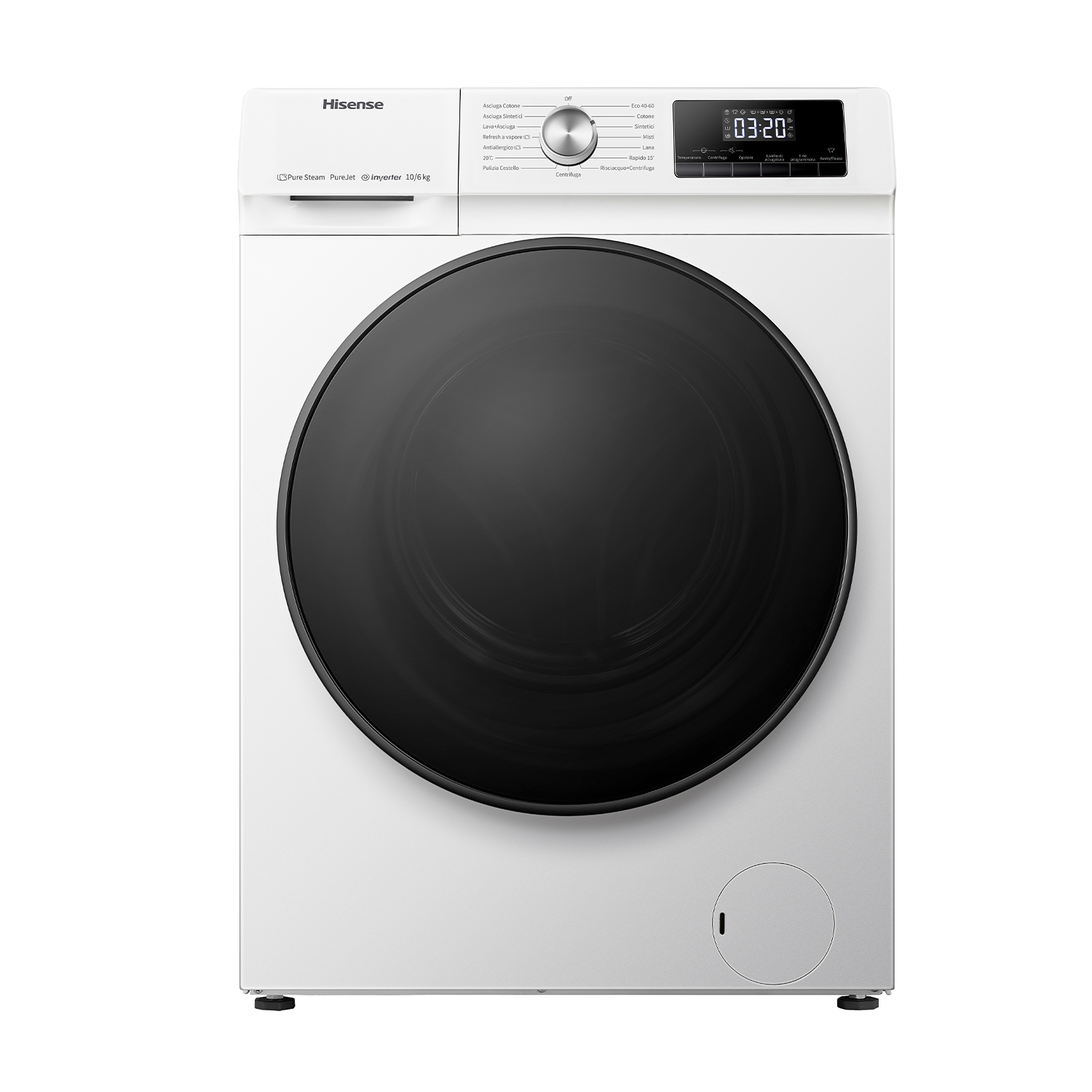 Hisense Wfqa1014Evjm Lavatrice, Caricamento frontale, 10 kg, 61 cm, Classe A