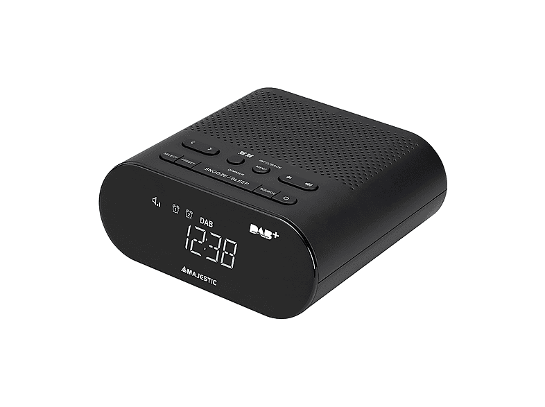 Radio Sveglia DAB+/FM Con USB Per Ricarica – 2 Sveglie, 3 Suonerie, Display LCD Regolabile, Alimentatore Incluso, Nera