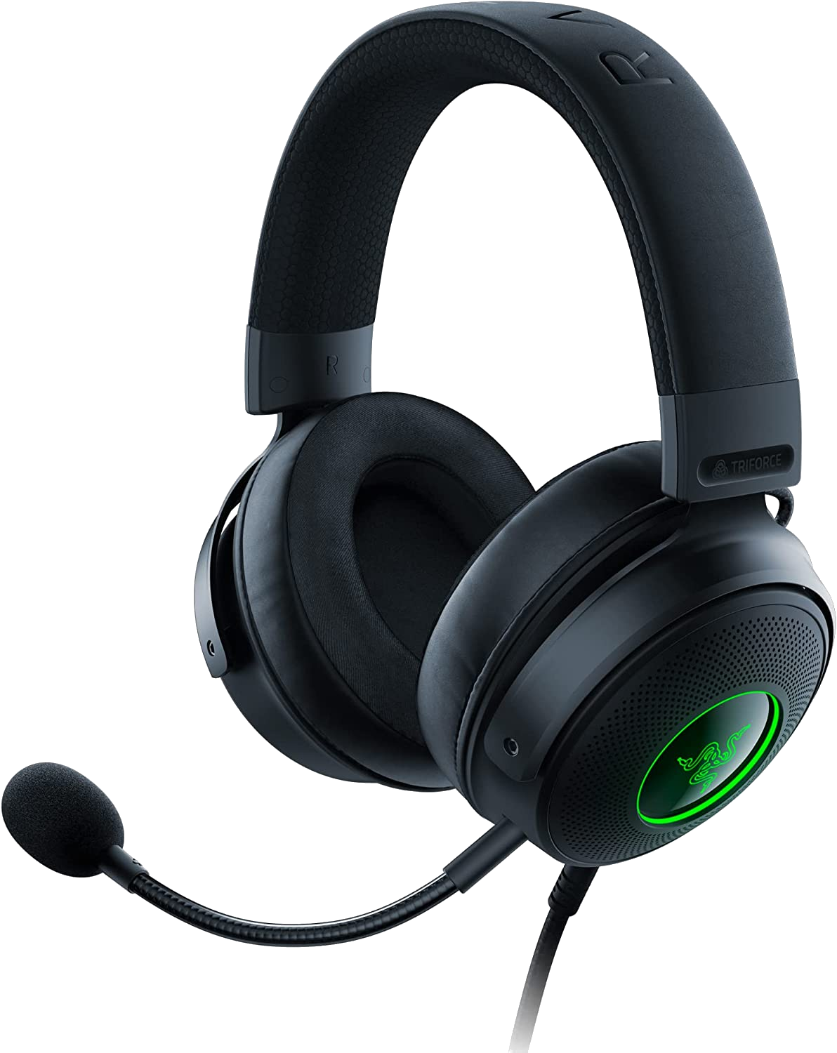 RAZER Kraken V3 vezetékes gaming fejhallgató mikrofonnal, RGB, USB, fekete (RZ04-03770200-R3M1)