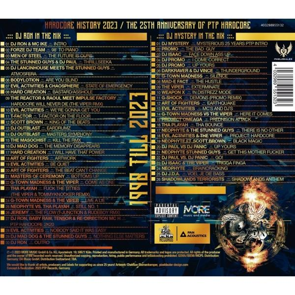 CD-Cover für Hardcore History 2023, mit einer Collage aus Text und Bildern.