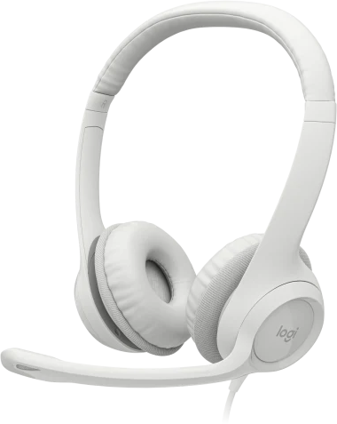 LOGITECH H390 USB-s zajszűrős mikrofonos fejhallgató, piszkosfehér (981-001286)