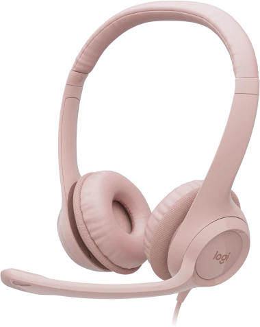 LOGITECH H390 USB-s zajszűrős mikrofonos fejhallgató, rózsaszín (981-001281)