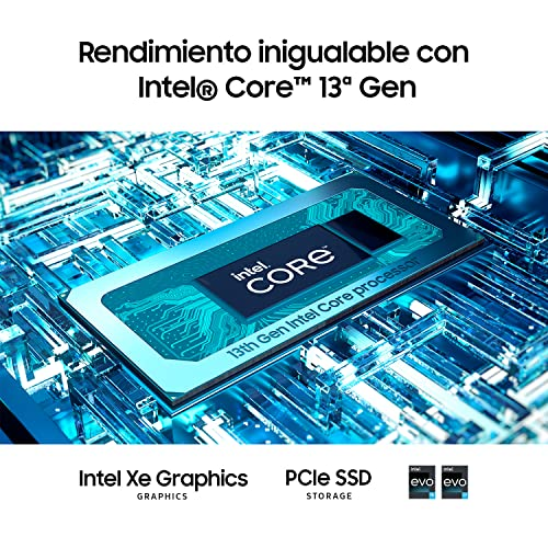 Primer plano de un procesador Intel Core azul y verde azulado con texto.