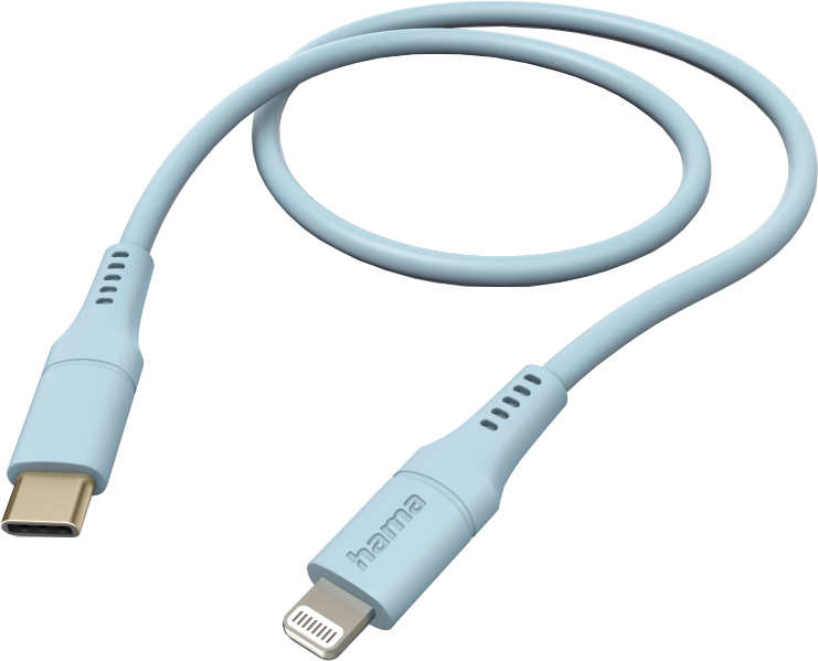 HAMA Câble USB-C - Lightning Flexible 1.5 m Bleu (201572)