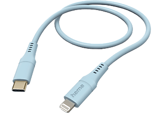 HAMA Câble USB-C - Lightning Flexible 1.5 m Bleu (201572)