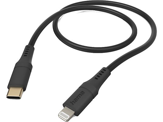 HAMA Câble USB-C - Lightning Flexible 1.5 m Noir (201573)