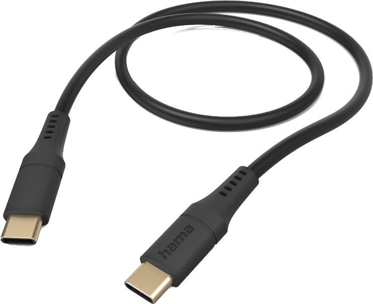 HAMA Câble USB-C - USB-C Flexible 1.5 m Noir (201576)