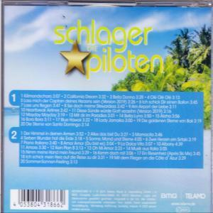 CD-Cover mit Text 'Schlager Die Piloten' und einem goldenen Stern, Palmen im Hintergrund.