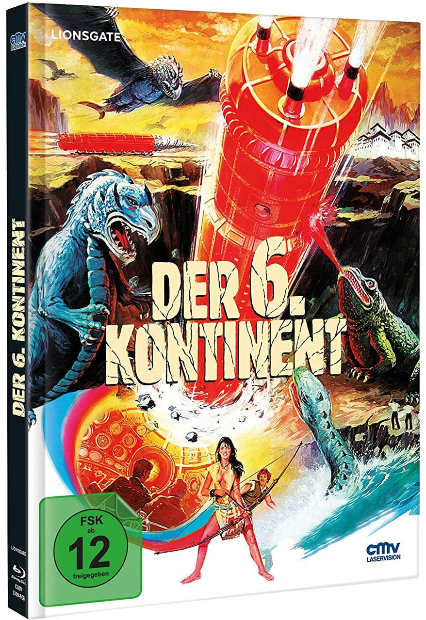 Filmcover. Ein Dinosaurier, eine Frau und ein Raumschiff sind auf dem Cover abgebildet.