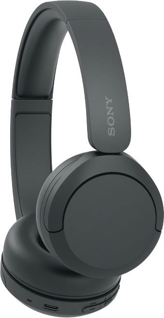 Fekete fejhallgató. Sony márka. Egyszerű design, fülkagylók és fejpánt látható.