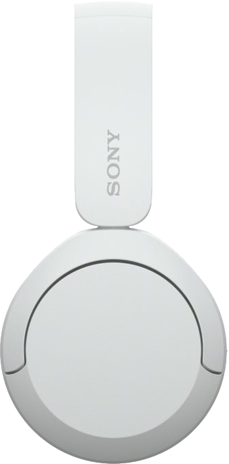 Fehér Sony fejhallgató. A fülkagylók kerekek, a fejpánt lapos.