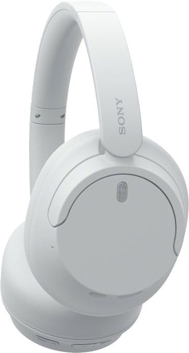 Fehér Sony fejhallgató, izolált, tiszta kilátás, modern design, elegáns és letisztult.