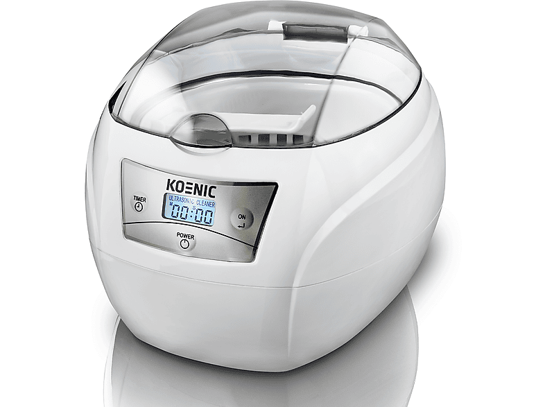 Sterilizzatore ultrasuoni Koenic KUC 2221, da 750 ml, 43.000 HZ, Pulitore per occhiali, 5 impostazioni di tempo