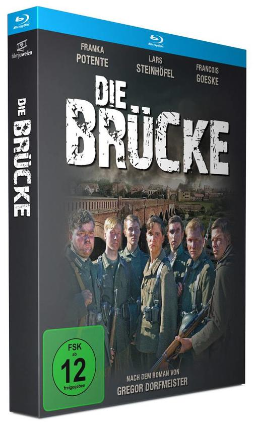 DVD-Hülle des Films 'Die Brücke' mit einer Gruppe von Soldaten auf dem Cover.