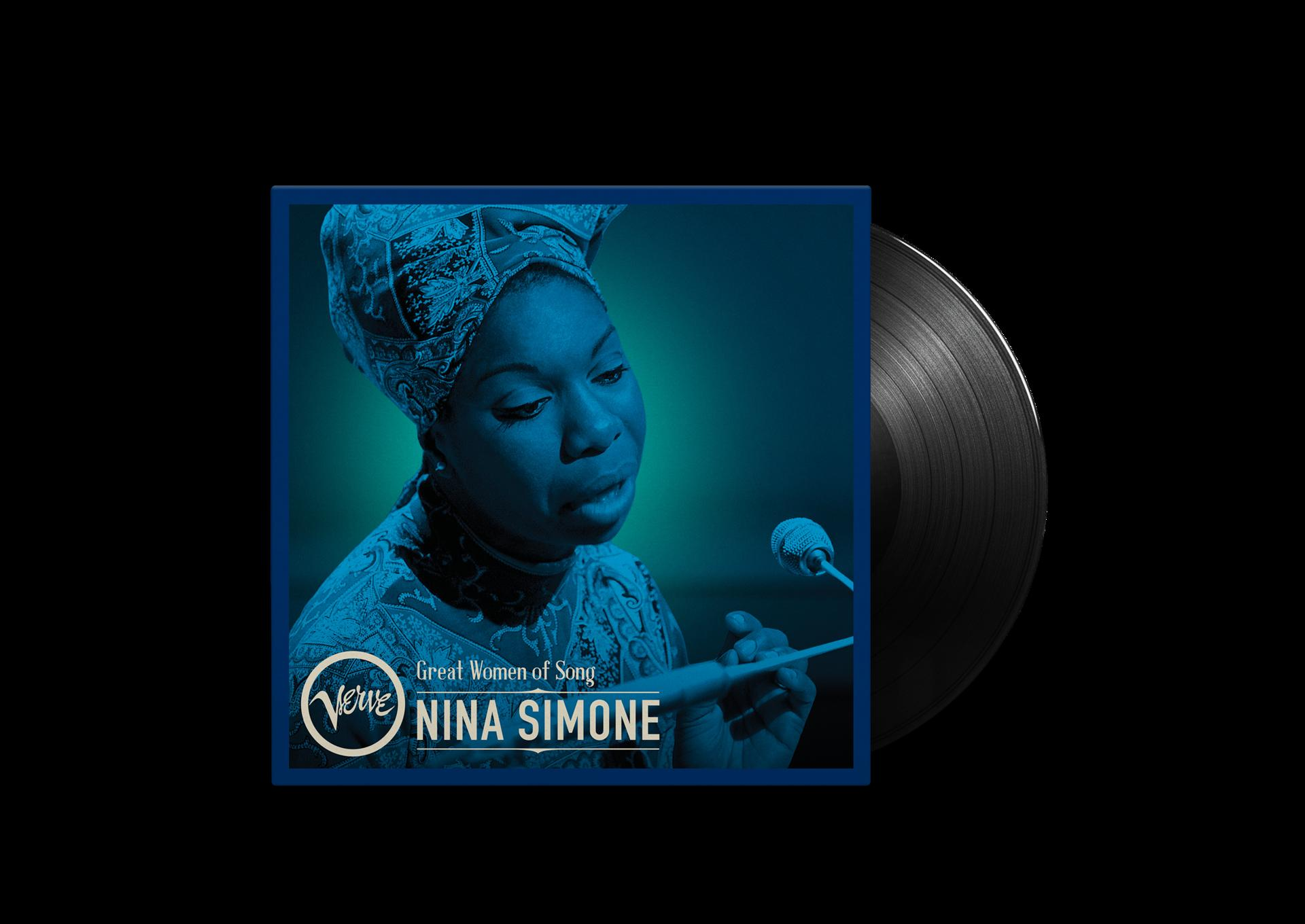 Albumcover von Nina Simone, mit Text, vor dunklem Hintergrund.
