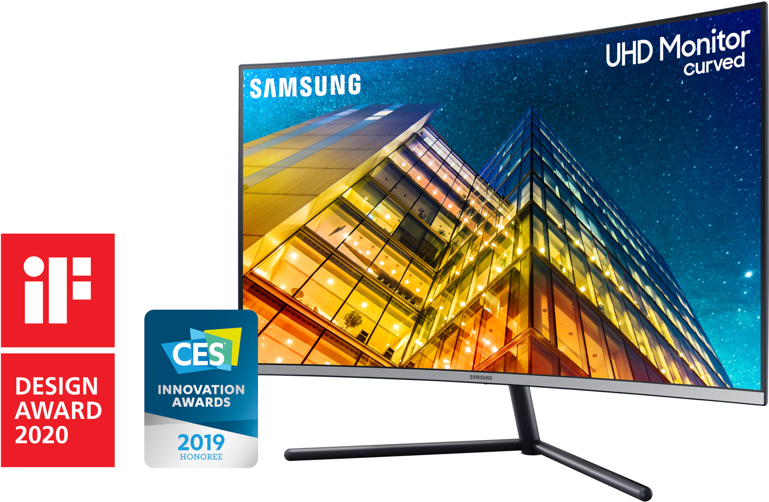 SAMSUNG Monitor LU32R590CWPXEN Curved, UHD 4K, 31.5 Zoll, 60Hz, 4ms, 250cd, VA-Panel, 103% sRGB, Weiß 31,5 Zoll Monitor, UHD 4K, 4 ms Reaktionszeit, 250 cd/m², 60 Hz, Weiß