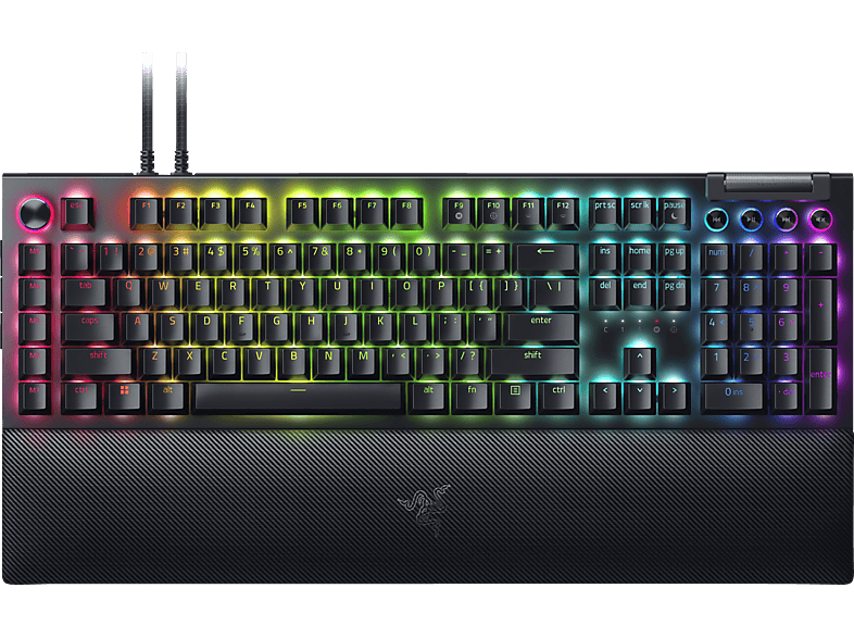 RAZER BlackWidow V4 Pro, Gaming Tastatur, Mechanisch, Razer Green, Kabelgebunden, Schwarz
