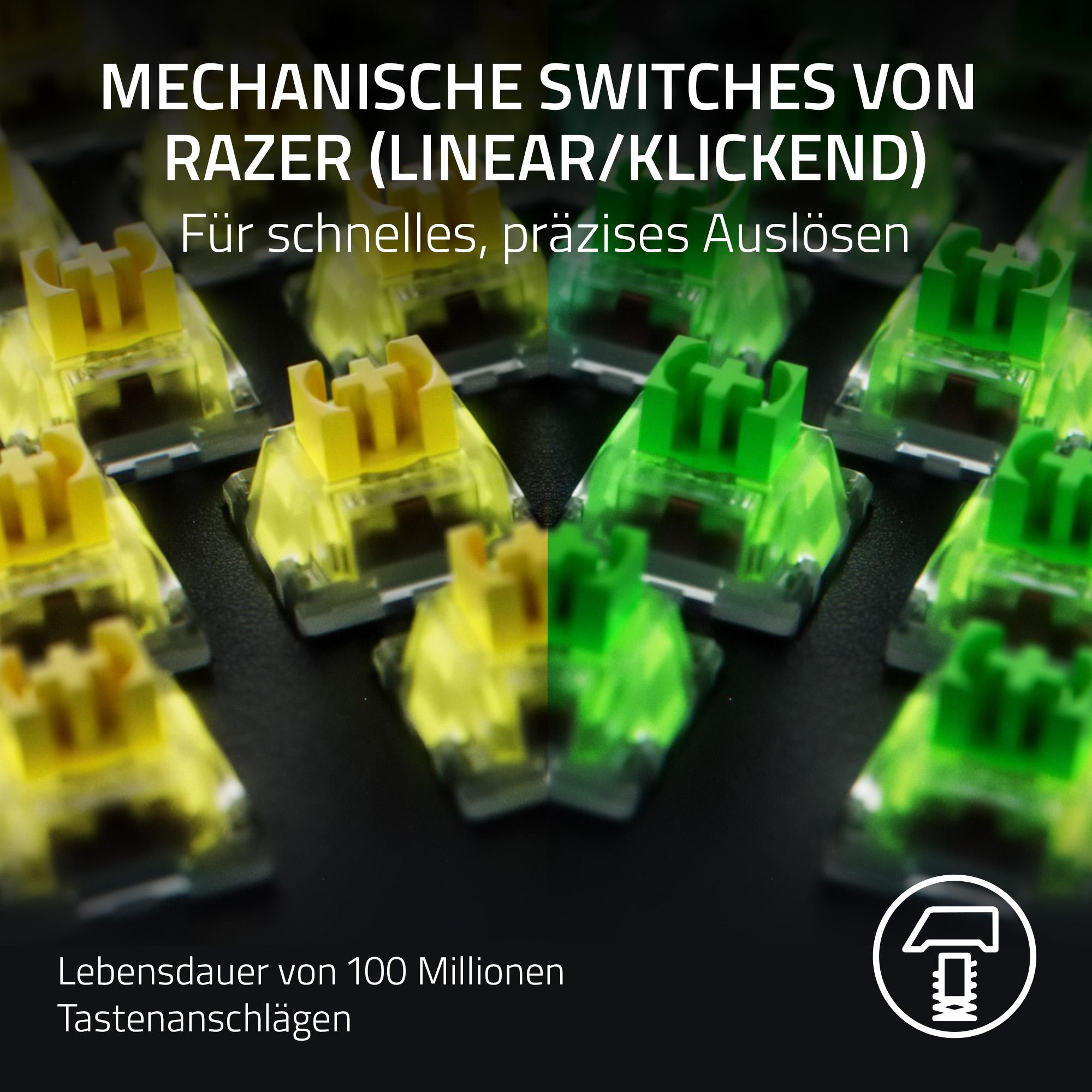 Kabelgebunden, RAZER V4 Green, Mechanisch, Razer Schwarz Pro, Gaming Tastatur, BlackWidow