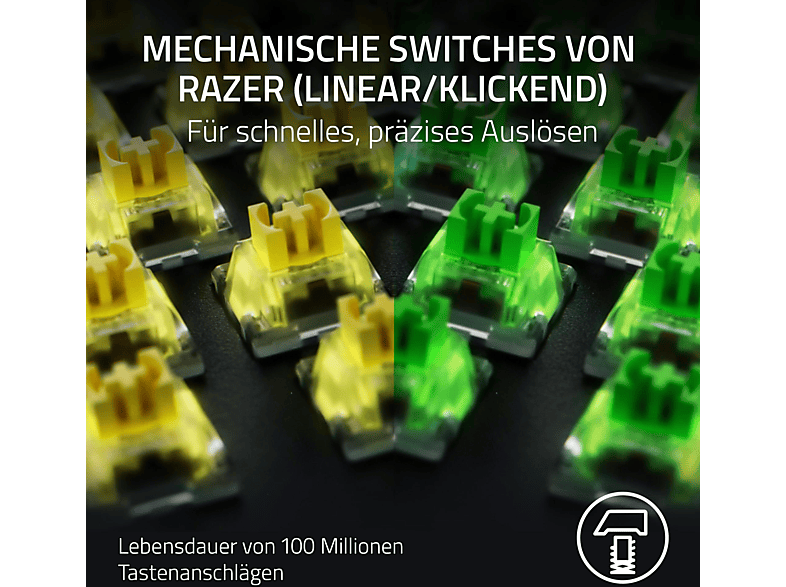 Razer BlackWidow V4 Pro Gaming Tastatur (grüne Switches) - Gaming Tastatur mit Razer Green Switches, multifunktionalen Tasten, Armauflage
