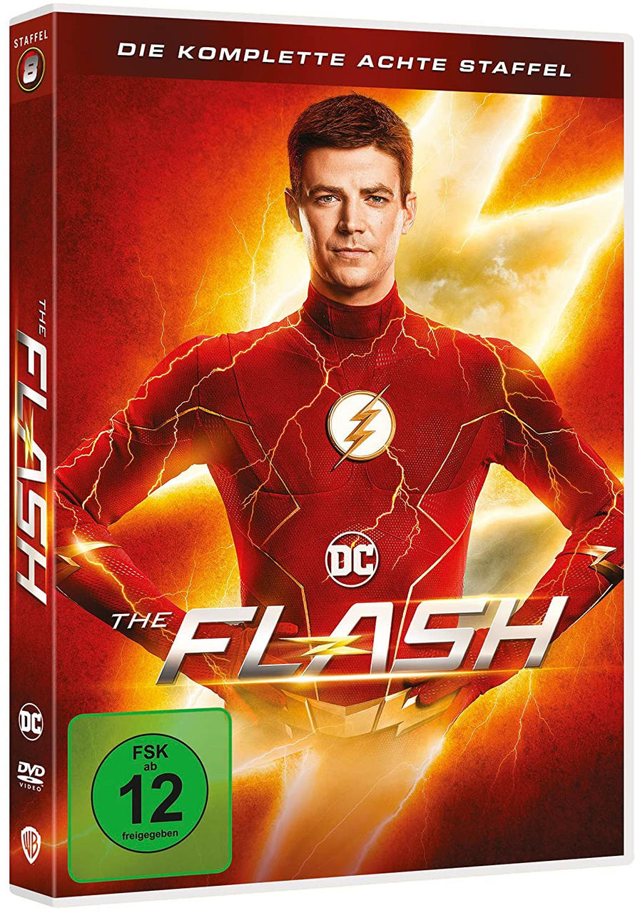DVD-Hülle der TV-Serie 'The Flash'. The Flash im roten Kostüm ist auf dem Cover.