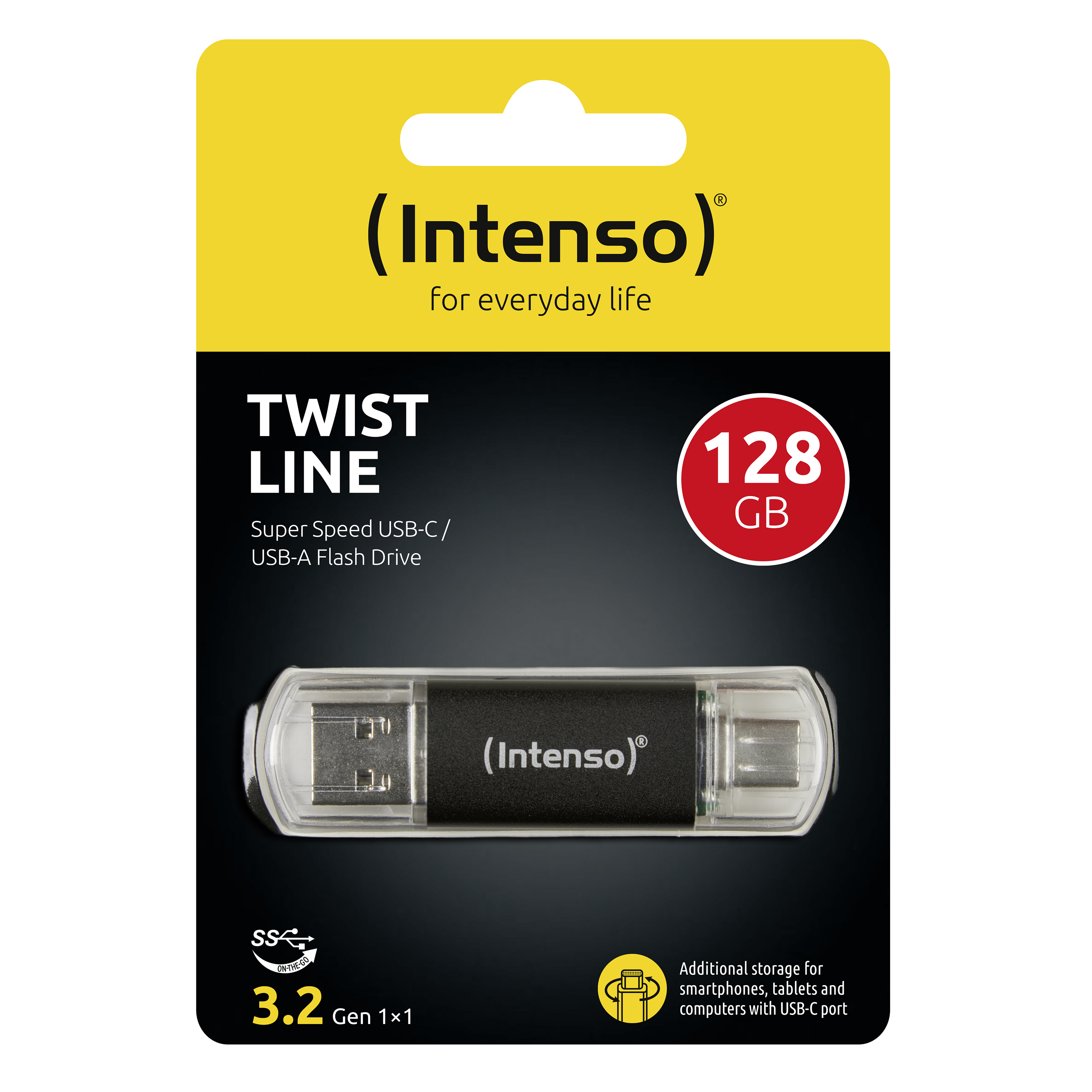 Fekete és átlátszó USB flash meghajtó szöveggel fekete háttéren.