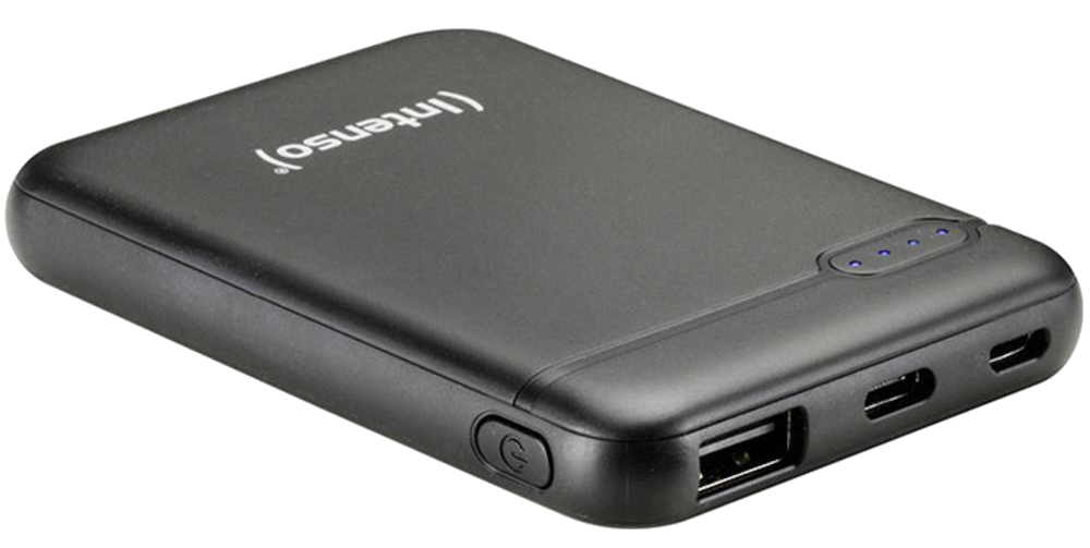 INTENSO XS5000 powerbank, 5000 mAh, 5v, 2,1A, USB-A és USB Type-C, fekete (7313520)