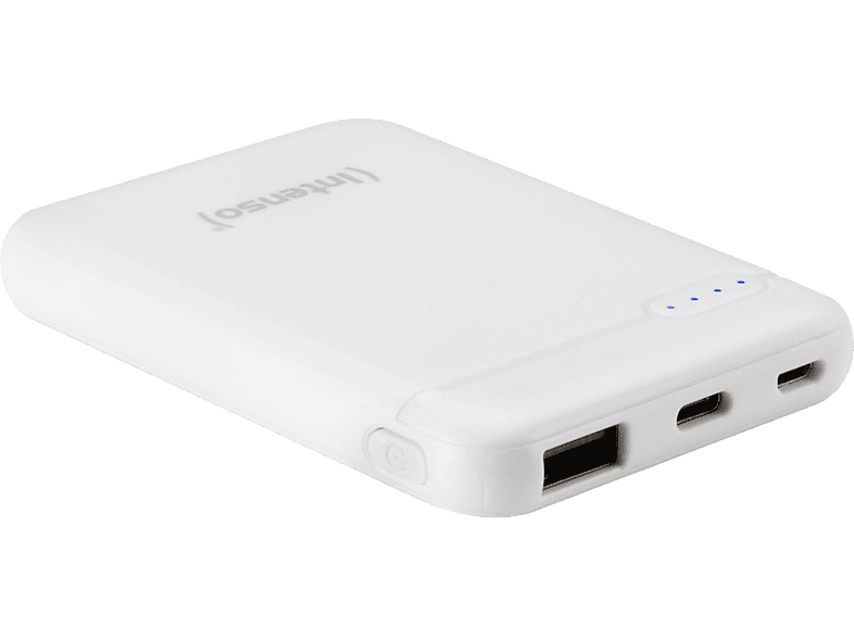 INTENSO XS5000 powerbank, 5000 mAh, 5v, 2,1A, USB-A és USB Type-C, fehér (7313522)