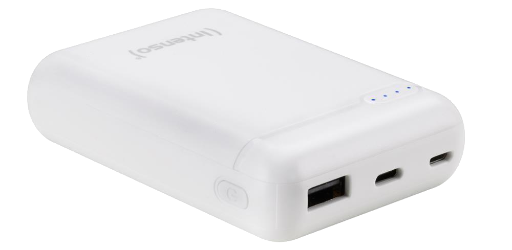 INTENSO XS10000 powerbank, 10000 mAh, 5v, 3,1A, USB-A és USB Type-C, fehér (7313532)