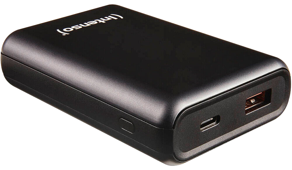 INTENSO A10000 powerbank, 10000 mAh, PD 20W, QC 18W, 5V, 3A, USB-A és USB Type-C, antracit (7322430)