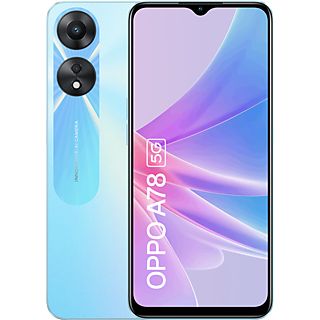 Móvil - OPPO A78 5G, Glowing Blue, 128 GB, 8GB RAM, 6.56" HD+, MediaTek Dimensity 700, 5000 mAh, Android 13