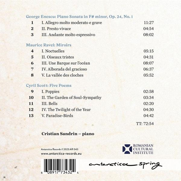Cristian Sandrin - Correspondances-Werke für Klavier solo  - (CD)