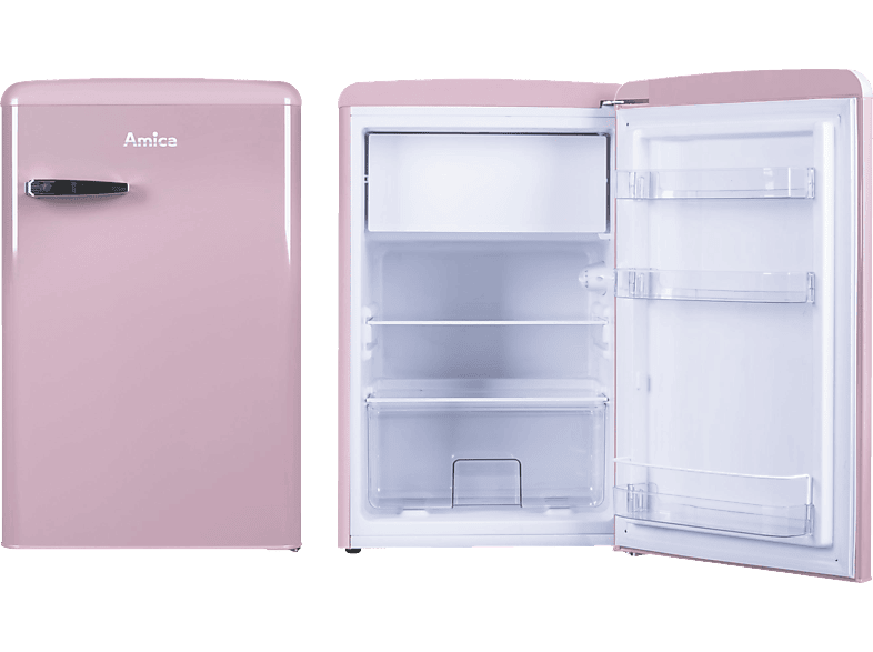 AMICA KS 15616 P Retro Edition Kühlschrank (E, 860 mm hoch, Pink)  Freistehende Kühlschränke | MediaMarkt