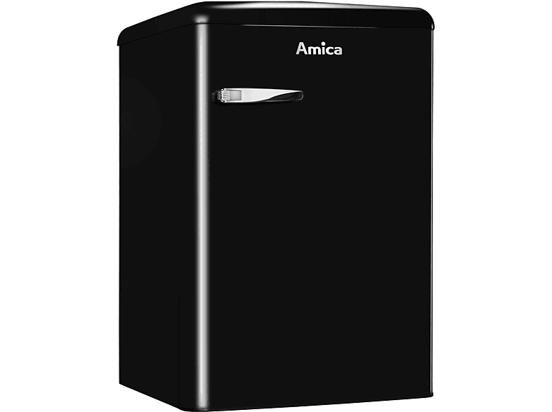 AMICA KS 15614 S Retro Edition Kühlschrank (108 l, E, 860 mm hoch}, Schwarz)