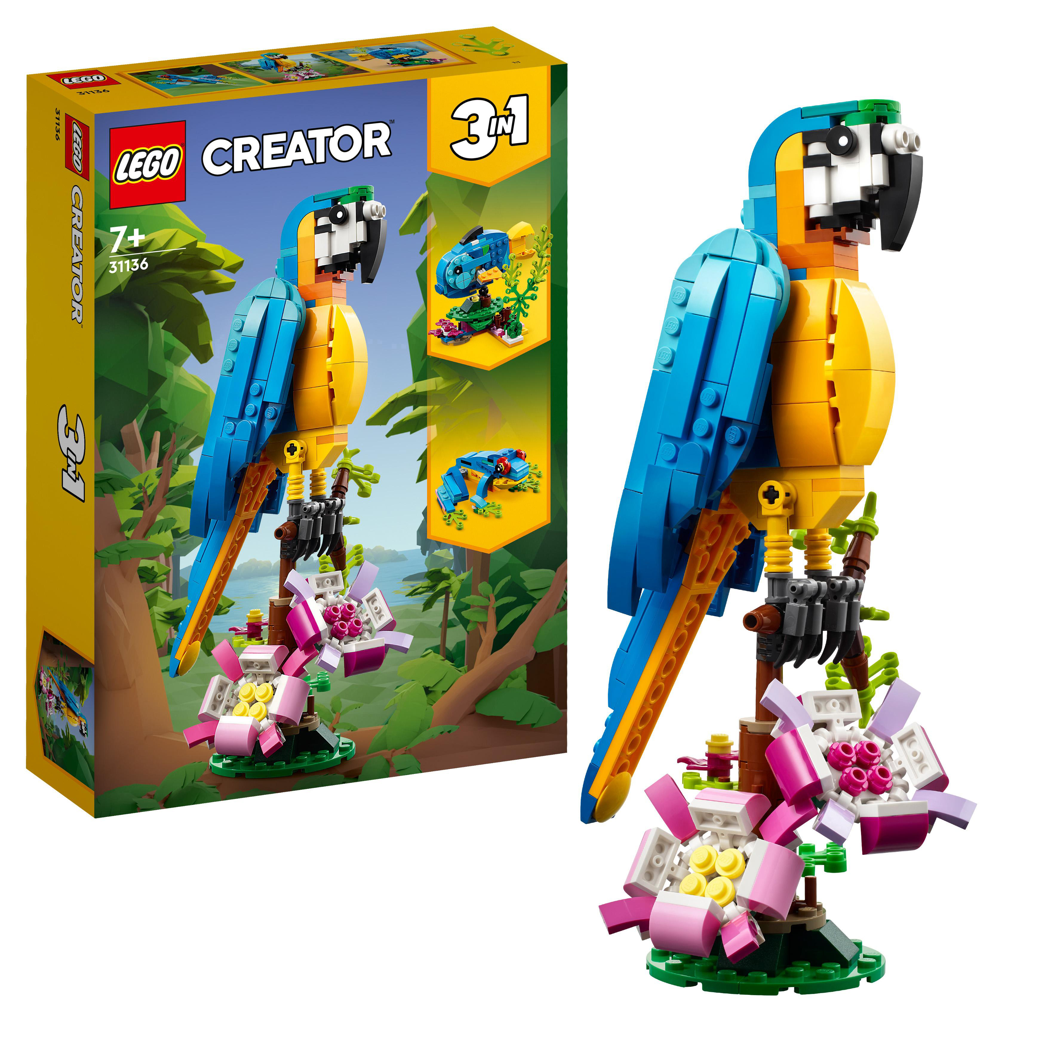 Mehrfarbig Papagei Creator Exotischer LEGO 31136 Bausatz,