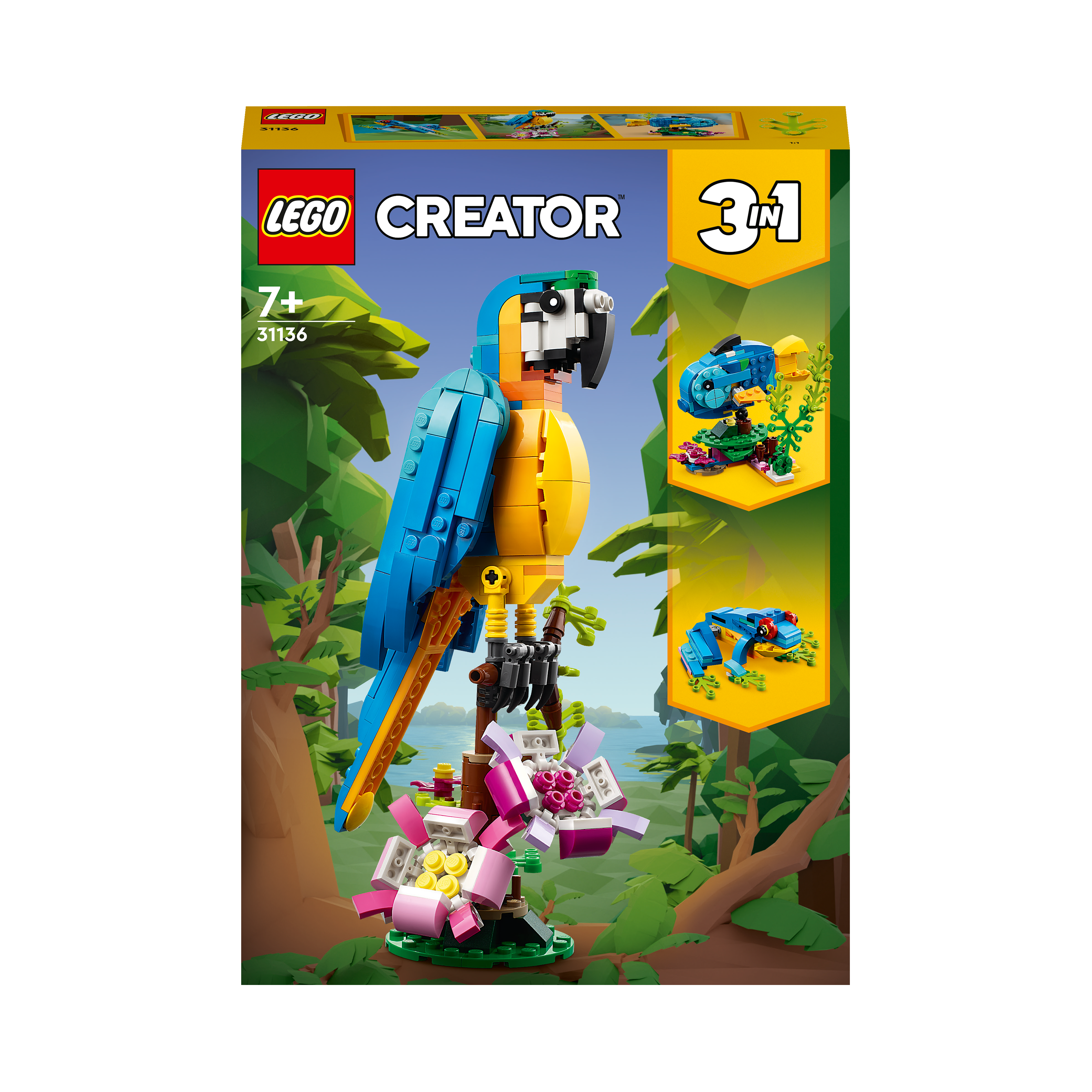 Mehrfarbig Papagei Bausatz, Exotischer LEGO 31136 Creator