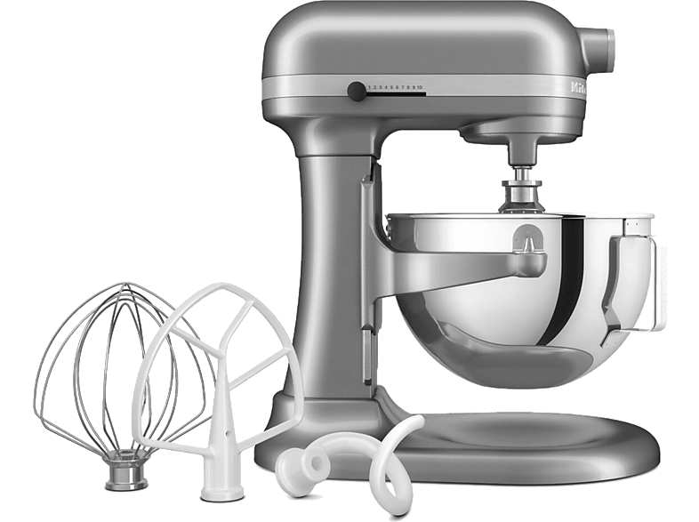Kitchen Aid 5 KSM 55 SXXECU Heavy Duty Küchenmaschine Kontur-Silber (Rührschüsselkapazität: 5,2 l, 375 Watt)