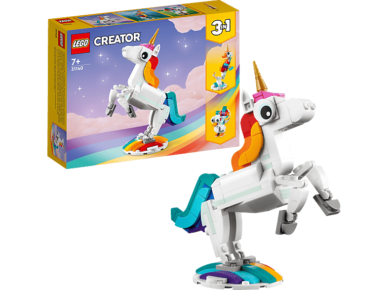 LEGO Creator 31140 Magisches Einhorn Bausatz, Mehrfarbig