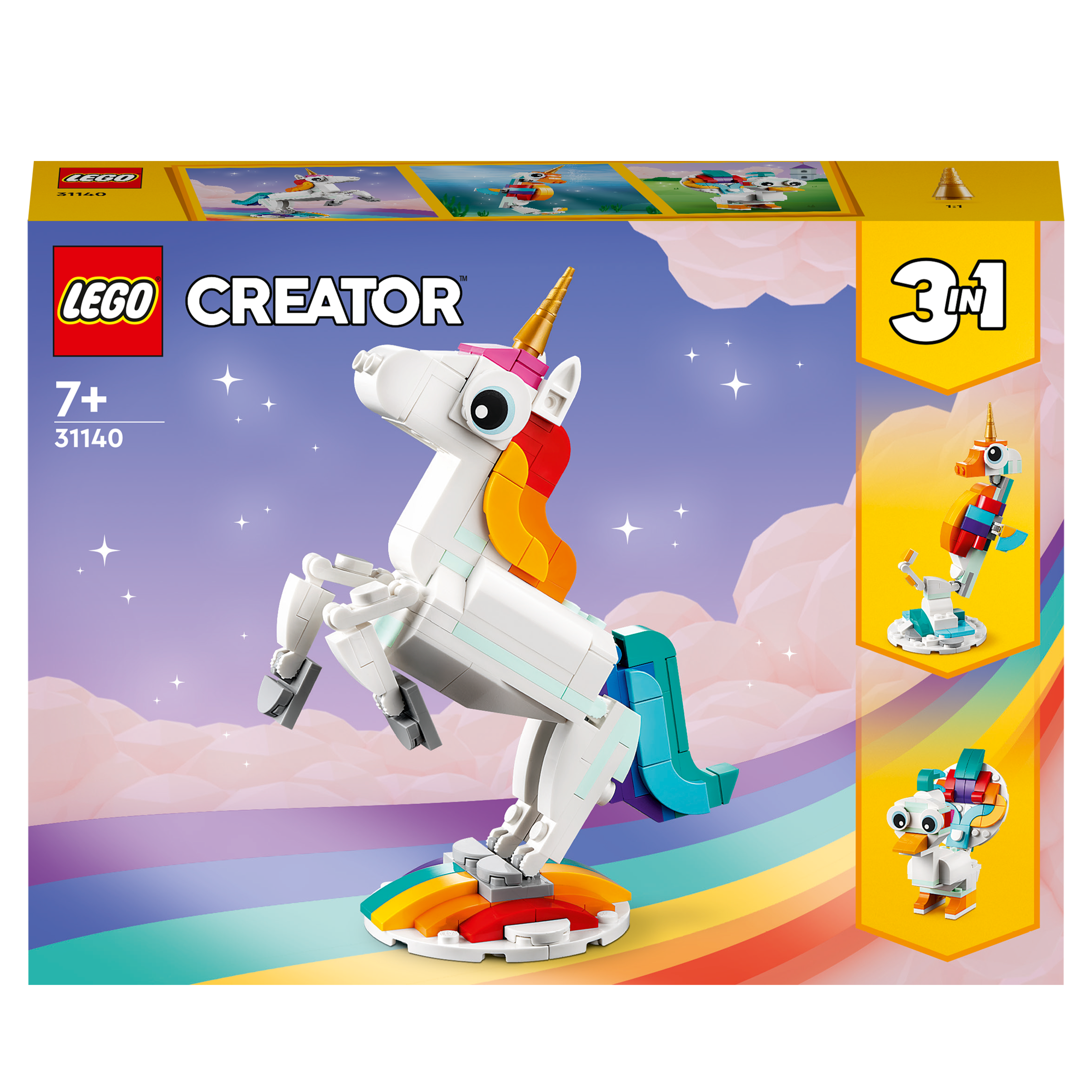 LEGO Creator 31140 Einhorn Magisches Bausatz, Mehrfarbig
