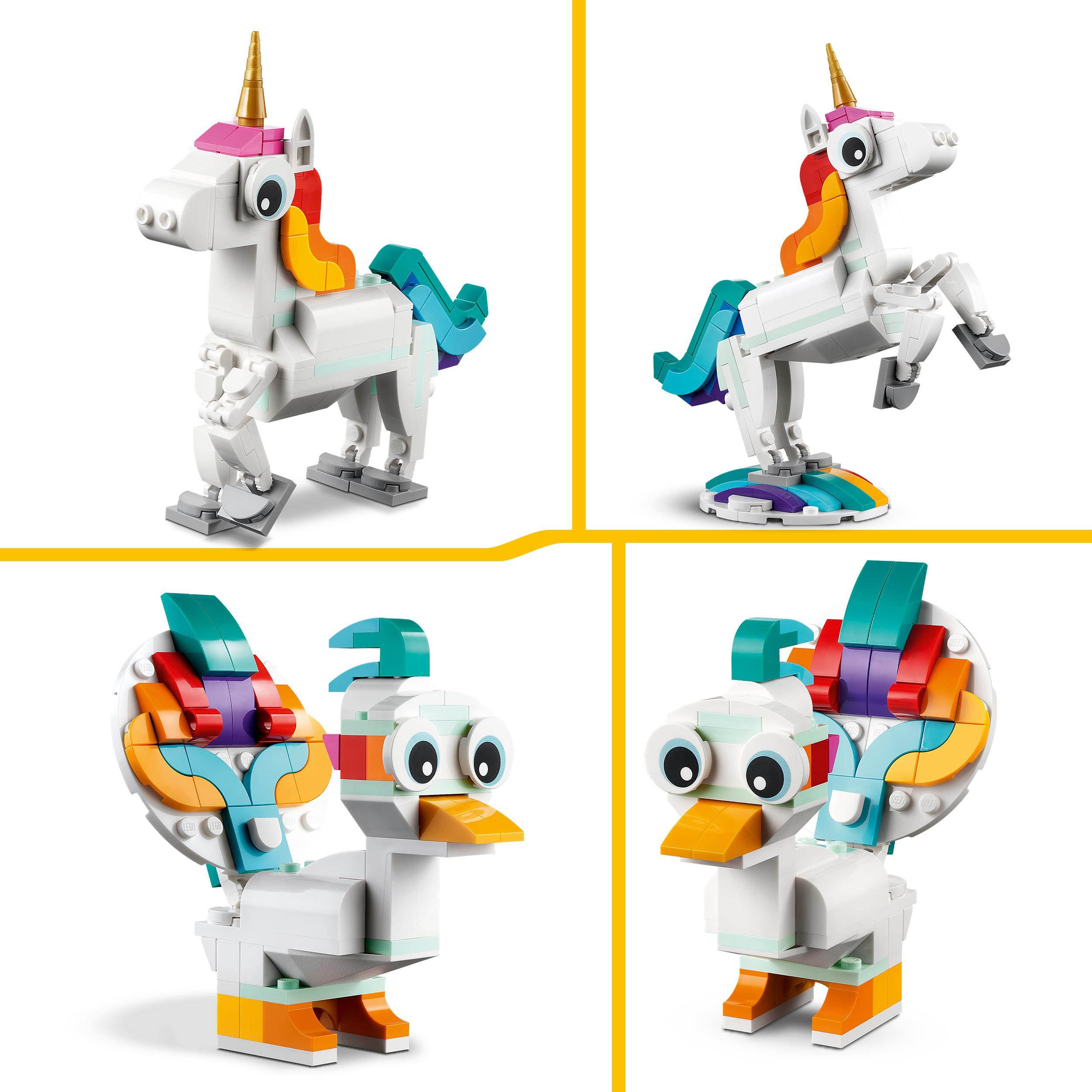 LEGO Creator 31140 Einhorn Magisches Bausatz, Mehrfarbig