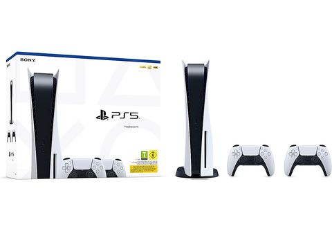 Consola  Sony PlayStation 5 Standard (2 Mandos DualSense™ incluidos), 825  GB, 4K HD, Negro y Blanco