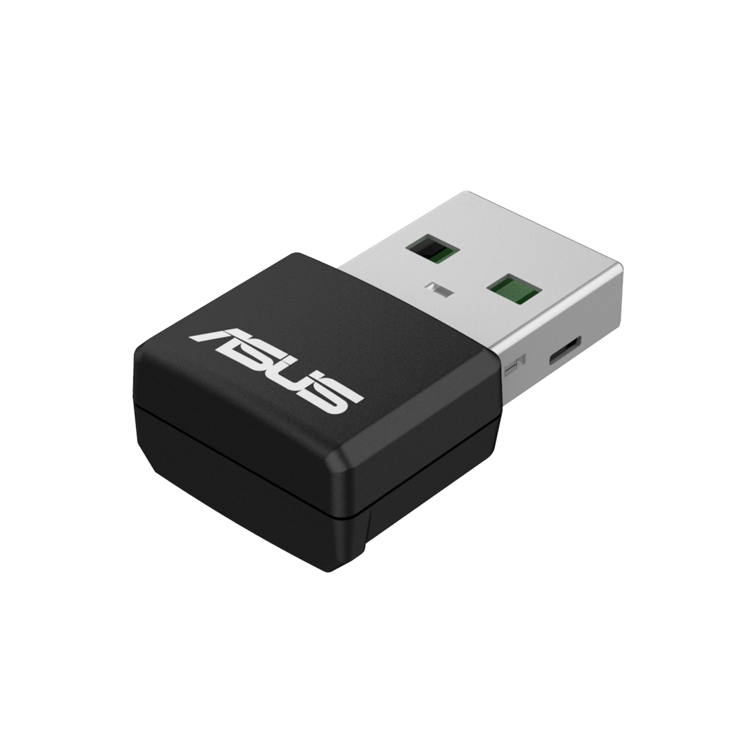 A black ASUS USB wifi adapter.