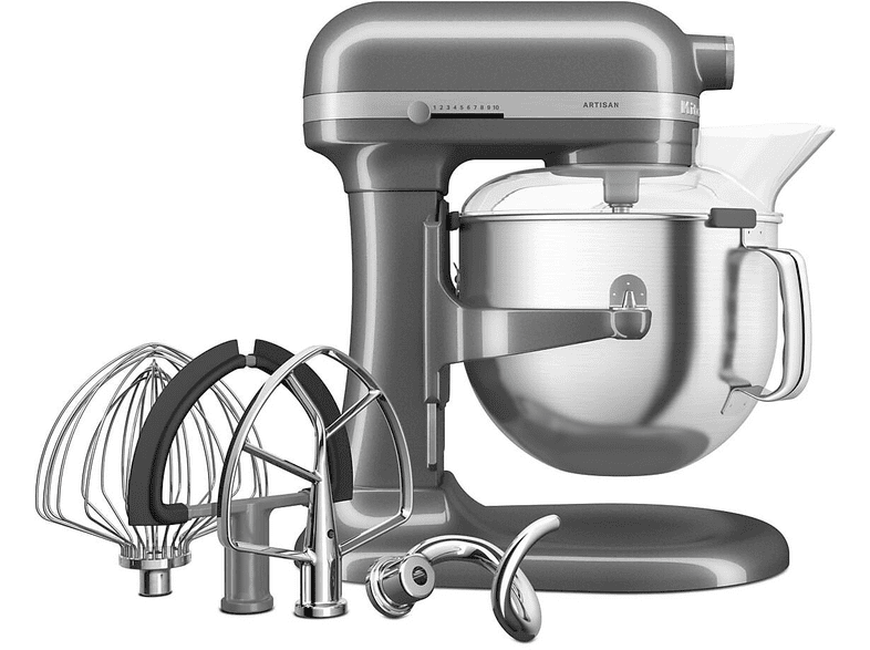Kitchen Aid 5KSM70SHXEMS Artisan Küchenmaschine Medallion Silber (Rührschüsselkapazität: 6,6 l, 375 Watt) — Foto 5 von 5