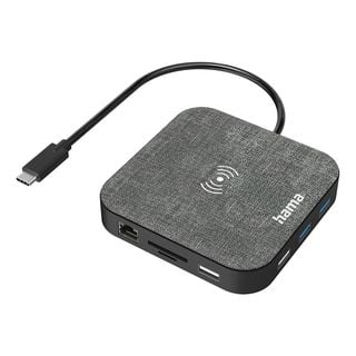 HAMA Connect2QiCharge - Hub USB-C (Gris/Noir)