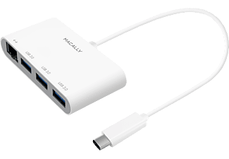 MACALLY UCHUB3GB - USB-C Hub (Weiss)