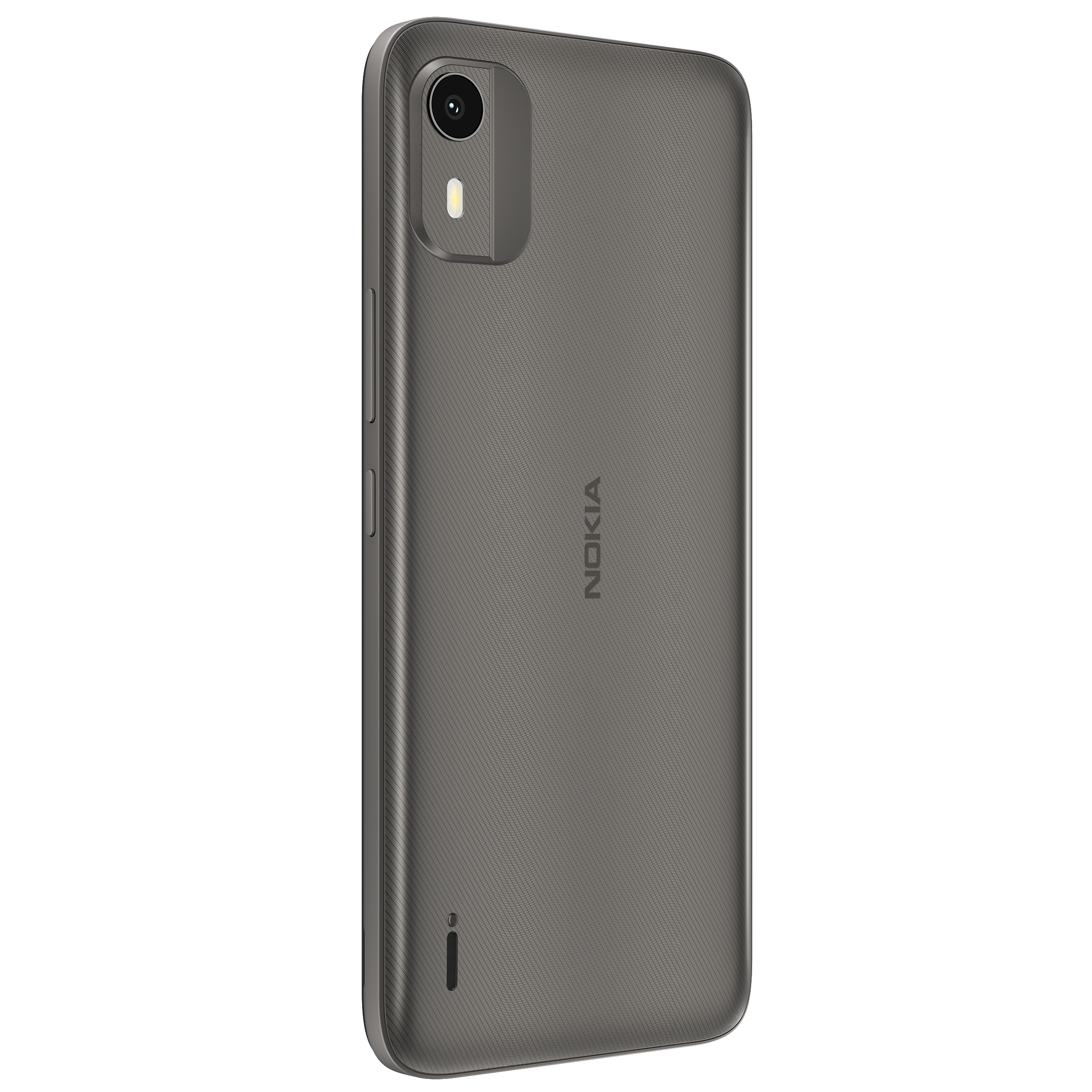 Graues Nokia Smartphone, von hinten gesehen, mit Kamera und Nokia-Logo.