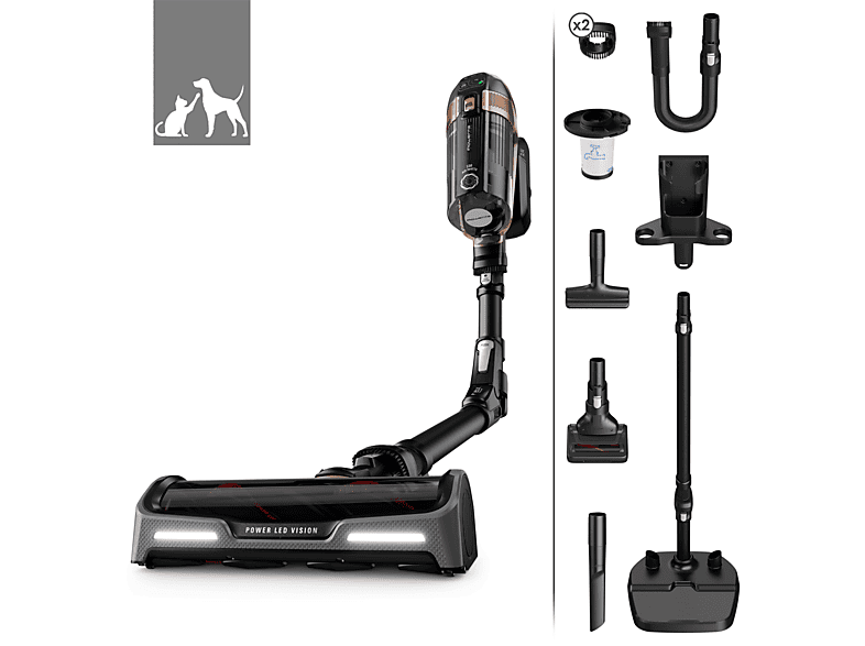 Rowenta X-FORCE 11.60 Aspirapolvere Senza Fili Potente con Kit Animal Care, Scopa  Elettrica Senza Fili