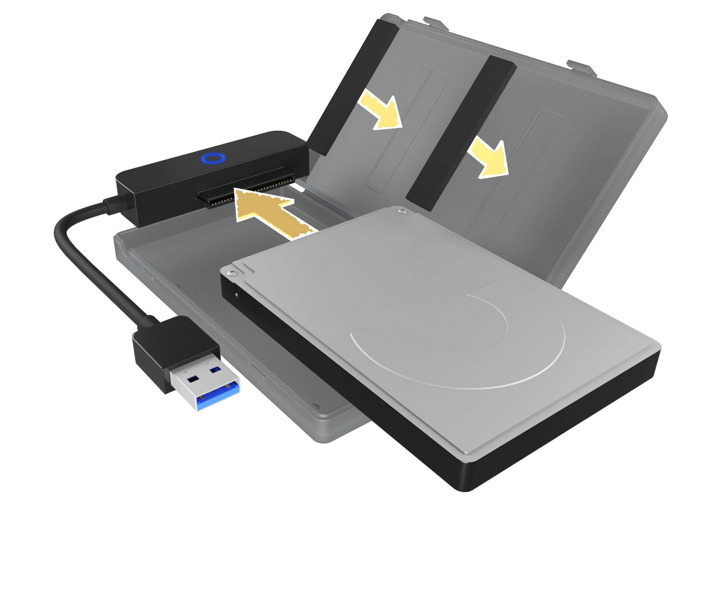 Zoll, ICY RAIDSONIC extern, Schwarz Festplattengehäuse 2,5 BOX SSD,